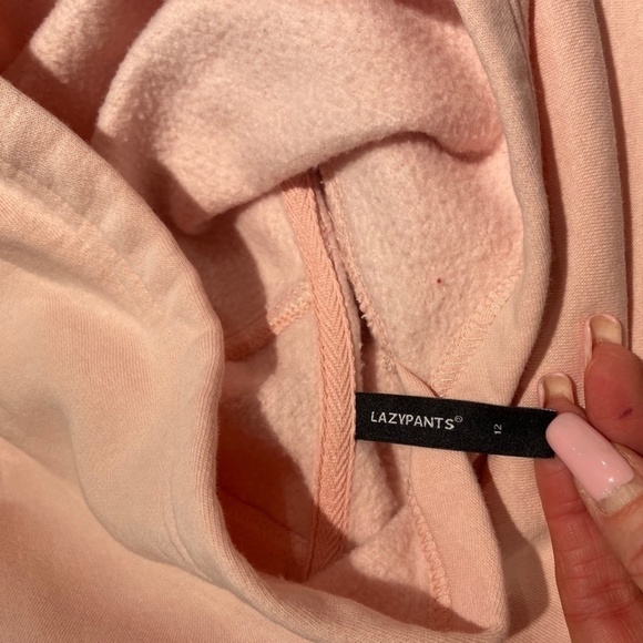 🎀 3 for $25 Long Live Lazy Pink Girl's Hoodie in size 12 GUC - Picture 5 of 14